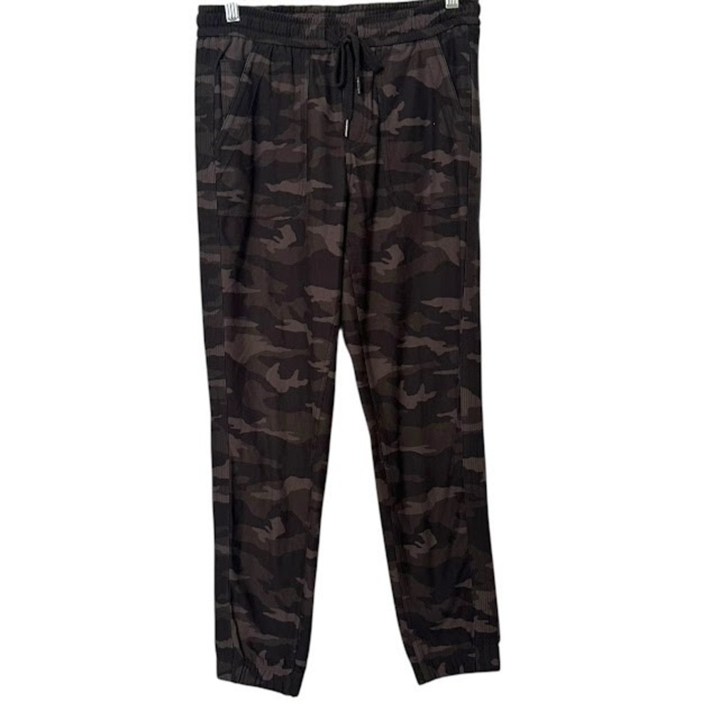 Athleta Farallon Green Gray Camo Cotton Jogger Sweatpants Womens 2